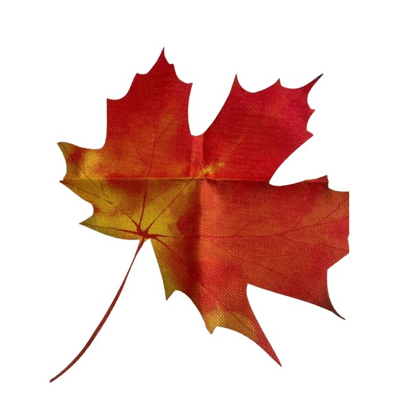 Throw Pillow Cover 17.5 x 17.5 Autumn Maple Leaf Fall Orange Yellow Cream - Picture 2 of 4